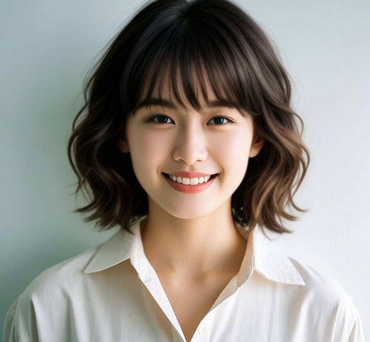 Wavy Bob With Bangs